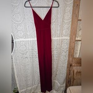 Fashion Nova Velvet Spagetti Strap Dress With High Slit, Womens Small